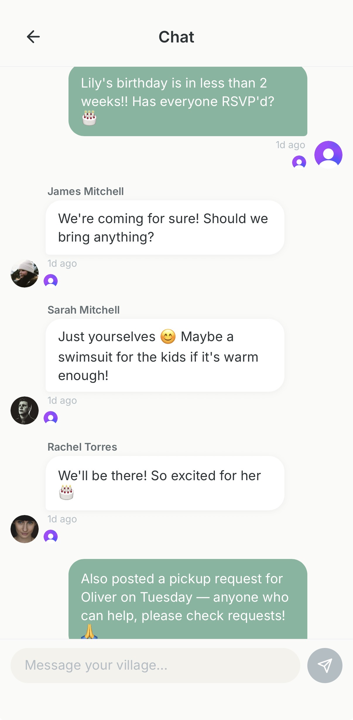 Chat screen