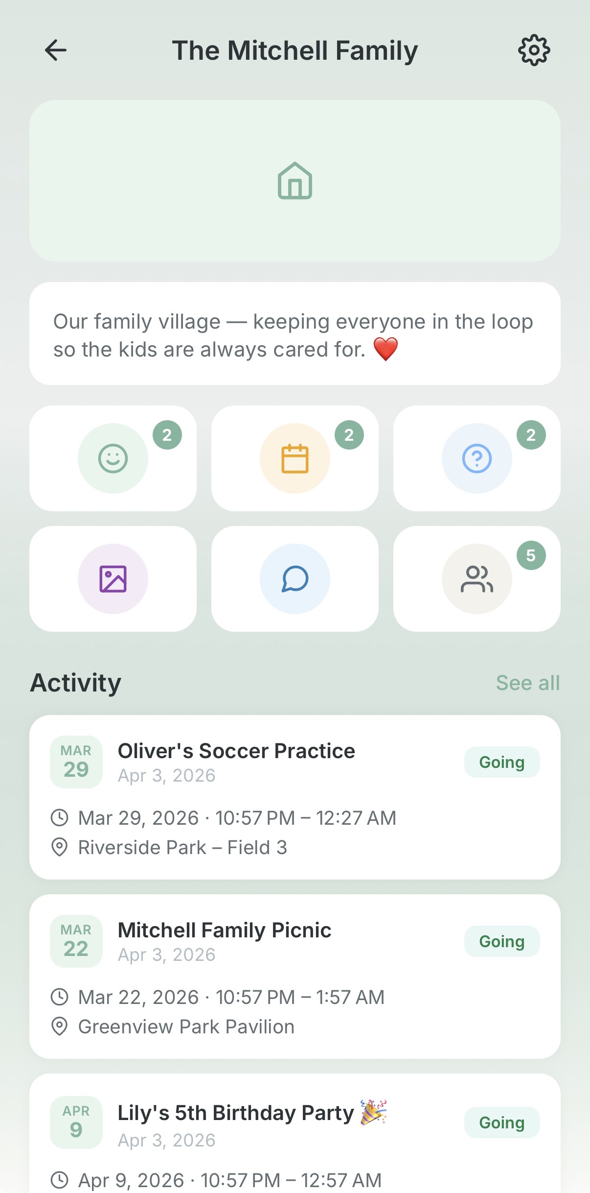 Village home screen